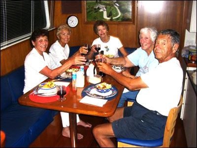 Bev Feiges in her galley